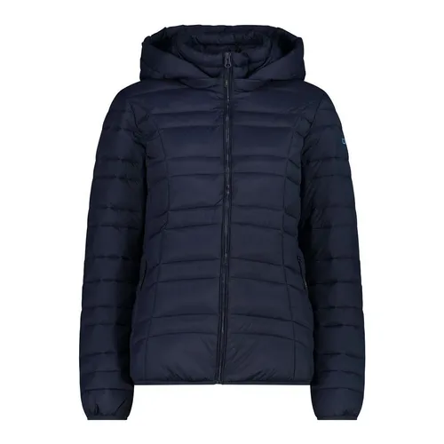 CMP Damen Nylon Jacke mit abnehmbarer Kapuze - Black Blue, Größe 50 - Warme Daunen Jacke für Damen mit innovativer 3M Thinsulate Füllung, die auch bei Nässe warm hält. Ideal für jedes Wetter dank wasserabweisender Behandlung und abnehmbarer Kapuze.