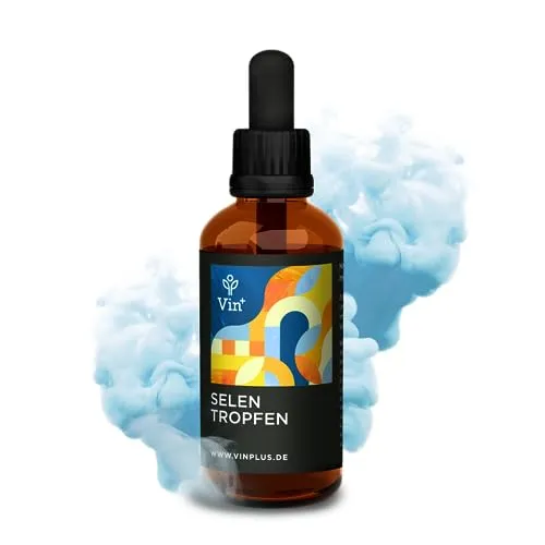 Vinplus Selen Tropfen | Natriumselenit | 200 µg | Hochdosiert | Bei Selenmangel | 50 ml ca. 1.250 Tropfen | Vinplus Vitamine