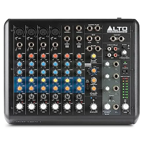 Alto TrueMix 800FX Mischpult - 6-Kanal Analogmischpult mit USB-Audio-Interface, integrierten Effekten und Bluetooth für kreative Musikproduktion und Live-Events.