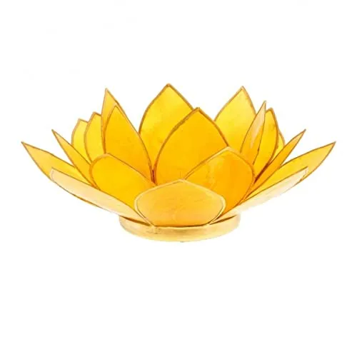 Buosha Kerzenhalter, Lotusblüte, Gelb und Gold, 3. Chakra in gelb von various