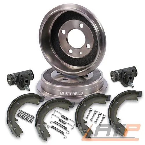 2x BREMSTROMMEL + BREMSBACKEN + RADBREMSZYLINDER HINTEN FÜR SEAT AROSA VW LUPO