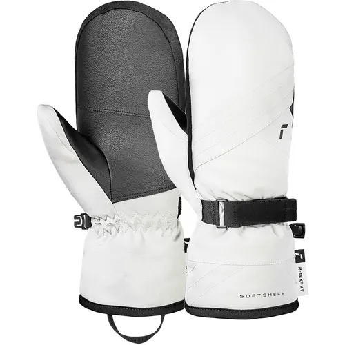 Reusch Alena R-tex XT Mitten white/black (1101) 7,5 - Skihandschuh Fäustlinge für Herren & Unisex, mit wasserdichter PrimaLoft Gold-Isolierung und Touch-Tec-Technologie für mobile Geräte, ideal für Komfort und Stil bei kaltem Wetter.