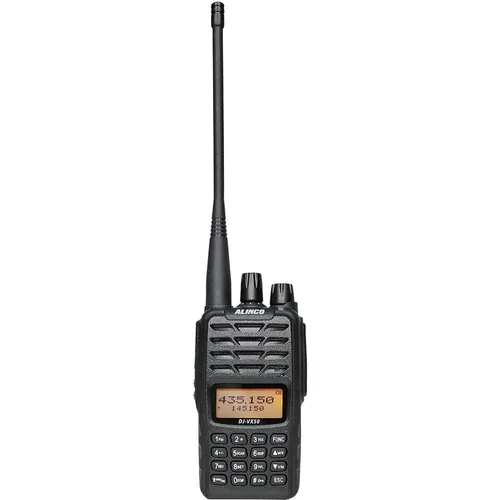 Alinco 1228 DJ-VX-50E - Robustes VHF UHF Amateur-Handfunkgerät, wasserdicht nach IP-67, ideal für Outdoor-Einsätze und Flugfunkempfang