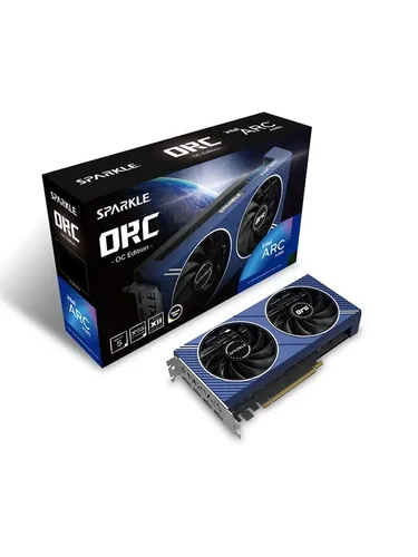 Intel Arc A580 Orc OC - 8GB GDDR6 Grafikkarte - Grafikkarte mit 24 Xe Kernen und 8GB GDDR6, ideal für Gaming und kreative Anwendungen. Der Sparkle Orc Kühler sorgt für geräuschlosen Betrieb bei niedrigen Temperaturen.
