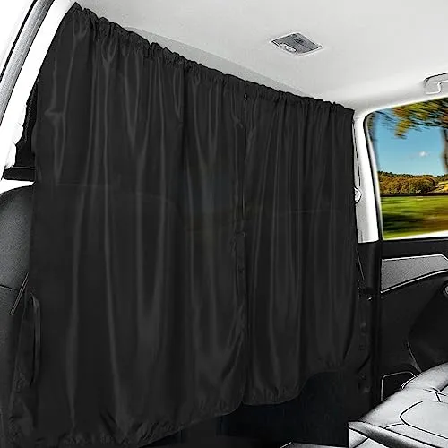 Auto Trennvorhänge Sonnenschutz, 134 x 78 cm, Abnehmbarer Auto Hinten Privatsphäre Vorhang, Heckscheibe Vorhang, Privacy Travel Nap Night Auto Camping Trennvorhang für Alle Auto-Sonnencreme