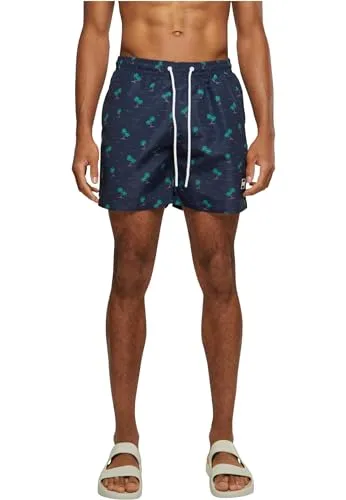 Urban Classics Herren Badehose Pattern Swim Shorts, XXL - Badeshorts für Herren mit auffälligen Mustern, elastischem Bund für bequeme Passform und langlebigem Material – ideal für Strand und Pool.