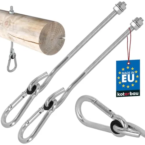 KOTARBAU® 2er Set Schaukelhaken mit Karabinerhaken
