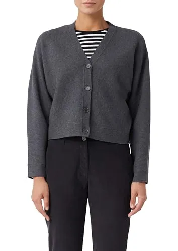 comma Cardigan Strickjacke mit Fledermausärmeln grau M von comma,