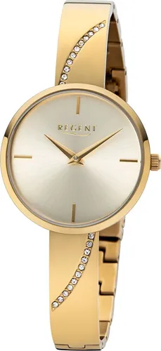 Regent Damen Uhr Analog BA-565 Edelstahl Armbanduhr gold Quarzwerk URBA565