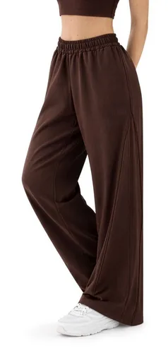 Smilodox Jogginghose Ylena - Braune Sweatpants für Damen im Loose Fit - Bequeme Jogginghose für Gym & Homewear mit elastischem Bund und Tunnelzug. Ideal für entspannte Tage und sportliche Aktivitäten. Hergestellt aus einer hochwertigen Baumwoll-Mischung.