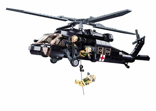 Sluban Klemmbausteine Army US Medical Helicopter M38-B1012 - Konstruktionsspielzeug mit 692 Teilen für kreative Bauprojekte. Der detailreiche Sanitäts-Hubschrauber fördert die Fantasie und das Rollenspiel ab 8 Jahren.