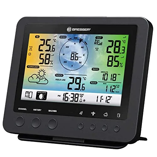 Bresser zusätzliche Basisstation für 7002580 Wetter Center, Schwarz - Wetterstationen mit umfangreicher Mess- und Historiedatenanzeige. Ideal zur Erweiterung Ihres Bresser Wetter Centers, inklusive Weck-Alarmfunktion und Frostwarnung.