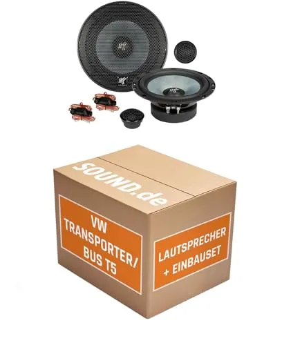 JUST SOUND best choice for caraudio Lautsprecher Boxen Einbaupaket für Hifonics ZS6.2E kompatibel mit VW T5/T6 vorne | 2X Tief-Mitteltöner 2X Hochtöner
