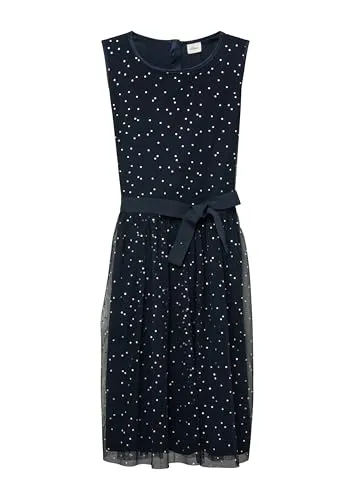 s.Oliver Ärmelloses Mesh-Kleid mit Silbernen Pünktchen in blau von s.Oliver