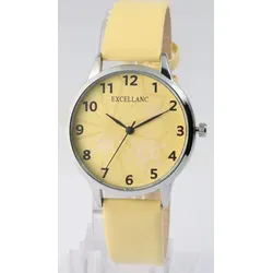 Excellanc Damenuhr mit Kunstlederarmband und arabischen Ziffern - Elegante Damenuhr mit stilvollem Zifferblatt und gut lesbaren arabischen Ziffern. Das Kunstlederarmband bietet hohen Tragekomfort, während das robuste Metallgehäuse für Langlebigkeit sorgt. Ideal für jeden Anlass.