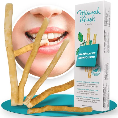 BLISSANY Miswak 2er Pack (10 Stück) Natürlich weiße Zähne und ein frischer Atem