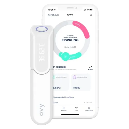 Produktbild Ovy® Bluetooth Basalthermometer mit EU-zertifizierter Ovy App zur hormonfreien Verhütung und bei Kinderwunsch | Eisprung-Messgerät zur Berechnung fruchtbarer Tage