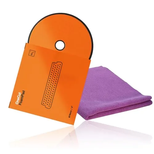 wortek Polierset Koch Chemie One Cut Foam Pad Ø 76 x 25 mm inkl. Microfaser Micro Cut Poliertuch Auto Polierpad Set für Exzenter Poliermaschine