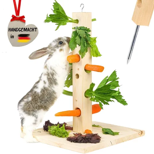 Futterbaum für Kaninchen Meerschweinchen Nagetiere Kaninchen Spielzeug 45 cm