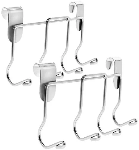 com-four® 2X Grillbesteck-Halter mit 4 Haken, Grillzubehör direkt am Grill aufhängen für alle runden Gasgrills, Holzkohlegrills & Kugelgrills (02 Stück - Besteckhalter)