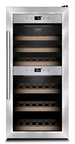Caso WineComfort 24 Weintemperierschrank - Freistehender Weintemperierschrank mit Edelstahl-Design, ideal für die perfekte Lagerung Ihrer Weine bei optimaler Temperatur.