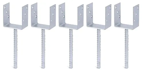 Alberts Pfostenträger 215057 U-Pfostenträger - Pfostenträger - Robuster U-Pfostenträger mit Betonanker aus feuerverzinktem Stahl für langlebige und sichere Holzkonstruktionen.
