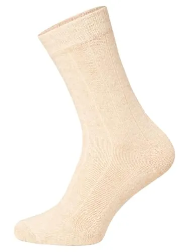HomeOfSocks 2 Paar Merino Kaschmir Socken Herren Und Damen - Luxuriöse Wollsocken Aus Besonders Dichter Wolle Des Merino Schafs | Beige Gr. 43-46
