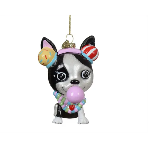 Weihnachtskugel 'Funny Dog' -  Christbaum-Hänger,  L.7cm B.6.7cm H.9.3cm, Glas -