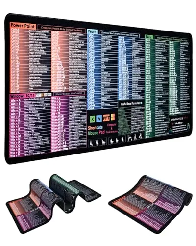 Großformatige Schreibtischunterlage mit Excel-Kurzbefehlen & Tastaturkürzeln
