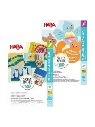 Haba Bastelkartonpapier Sachenmacher - Kreativset für Kinder ab 3 Jahren - Entfalten Sie die Kreativität Ihres Kindes mit diesem Bastelset! Zwei spannende Projekte fördern die Motorik und machen das Basteln zum Erlebnis. Ideal für kleine Künstler, die gerne gestalten und kreativ tätig sind.