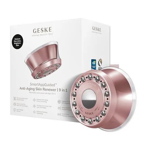 GESKE SmartAppGuided Anti-Aging Skin Renewer | 9 in 1 | Fortschrittliches Anti-Aging | MicroCurrent Facelift | Radiofrequenz Hautstraffung | Hauterneuerung mit Vollspektrum-LED-Licht