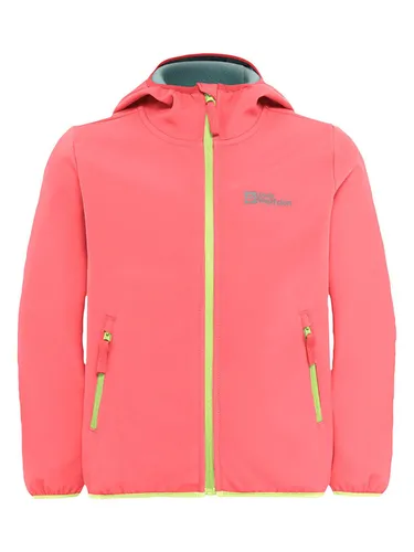 Jack Wolfskin Fourwinds Jacket Kids - Sunset Coral (J0141) 152 - Funktionsjacken für aktive Kinder, winddicht und kuschelig warm dank recyceltem Material. Ideal für Freizeit und Schulweg, mit praktischen Taschen und fest verbundener Kapuze.