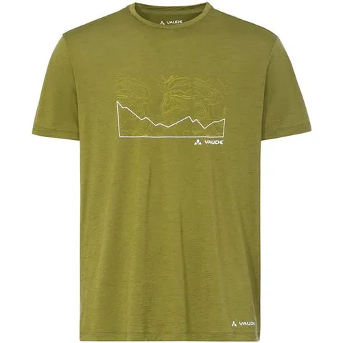 Vaude Herren Tekoa Wool T-Shirt L - Grün - Bequemes T-Shirt aus hochwertiger Merinowolle, ideal für Bergabenteuer und Freizeitaktivitäten. Atmungsaktiv und temperaturregulierend für optimalen Tragekomfort.