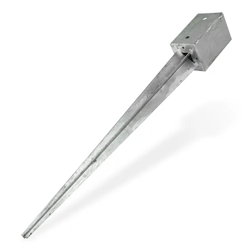 Pfostenträger Einschlagbodenhülse Pfostenanker eckig 81x81x750mm feuerverzinkt