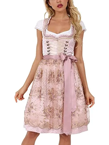 Krüger Damen Trachten Dirndl Rosalia in pink von Krüger