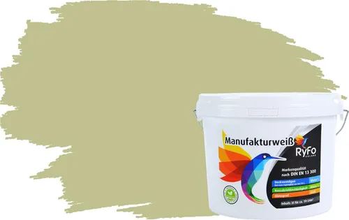 Produktbild RyFo Colors Wand- und Deckenfarbe Manufakturweiß Grüntöne, 1 L für ca. 8 m²