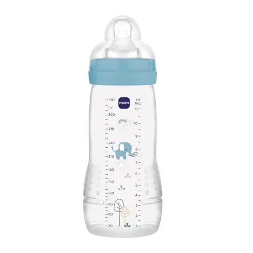 MAM Easy Active 6+ Monate, Ozean (330 ml), mit Silikonsauger, ultraschneller X-Geschwindigkeit, mit luftdichtem Verschluss