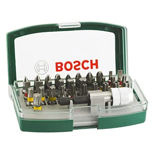 Bosch Accessories PROMOLINE 2607017063 Bit-Set 32teilig - Werkzeug-Set mit 31 farbcodierten Schrauberbits und magnetischem Schnellwechselhalter. Ideal für schnelle und unkomplizierte Anwendungen in jedem Projekt.