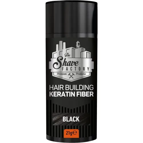The Shave Factory Haar Building Keratin Fiber Schwarz 21 g - Haarwuchsmittel mit innovativen Haarfasern, die dünnes Haar sofort verdichten und für ein volles, natürliches Aussehen sorgen.