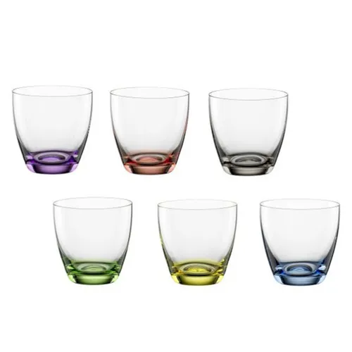 Bohemia Cristal VIVA COLORI Trinkglas Set 300 ml - 6 Stück - Gläser & Glaswaren, ideal für Heißgetränke, mehrfarbiges Design, perfekt für gesellige Runden oder den täglichen Gebrauch.