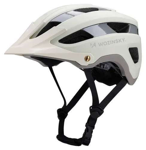 Wozinsky HT-001VM Fahrradhelm Größe L - Creme/Grün, leicht & atmungsaktiv - Wozinsky MTB-Fahrradhelm in Größe L (57-62 cm) mit abnehmbarem Visier. Leicht, atmungsaktiv und ideal für Fahrten in der Stadt oder auf Trails. Perfekte Passform durch verstellbaren Verschluss für hohen Komfort.