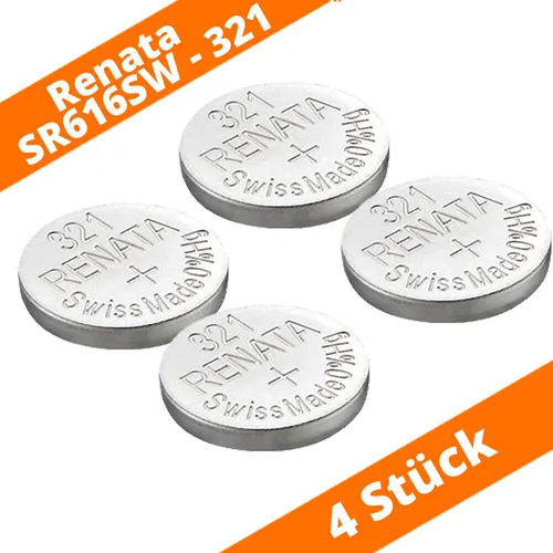 Renata 321 SR616SW Silberoxid Blisterware SR65 Uhrenbatterie Knopfzelle 4 x