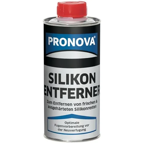 Pronova Silikonentferner 250ml - Reinigungsmittel zum effektiven Entfernen von frischen und ausgehärteten Silikonresten mit hervorragender Materialverträglichkeit – ideal für saubere Neuverfugungen.