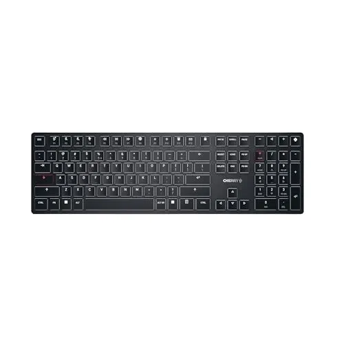 CHERRY KW X ULP - Ultra Flache Mechanische High-End-Tastatur - Kabellose Multi-Device-Tastatur für bis zu 4 Geräte mit CHERRY MX ULTRA LOW PROFILE Switches für präzises Tippgefühl und bis zu 50 Mio. Tastenbetätigungen. Ideal für Vielschreiber und Gamer.