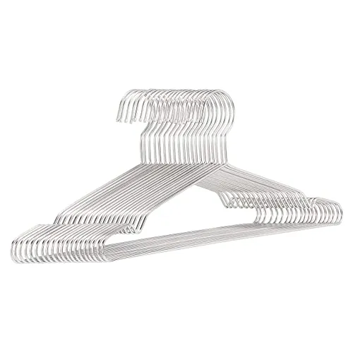 Amazon Basics Kleiderbügel aus Edelstahl, 20er-Pack, Chrome in silber von Amazon