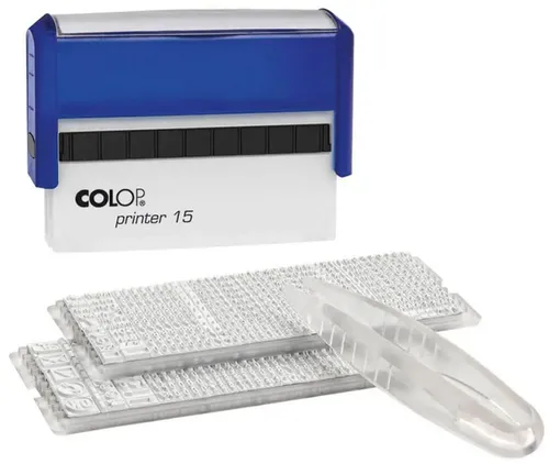 COLOP Textstempel-Set Printer 15/2 Set, blau von COLOP