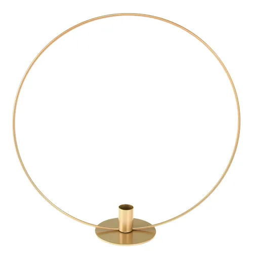 Dekoring Metall Ring Stabkerzenhalter Champagne Ø35cm Weihnachtsdeko Elegantes