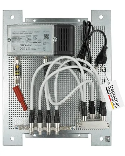 maxx.onLine Antennenverstärker für Kabelfernsehen - TV Signalverstärker mit 33 dB Verstärkung, ideal für bis zu 4 Teilnehmer und einfache Installation auf vormontierter Montageplatte für optimalen Empfang.