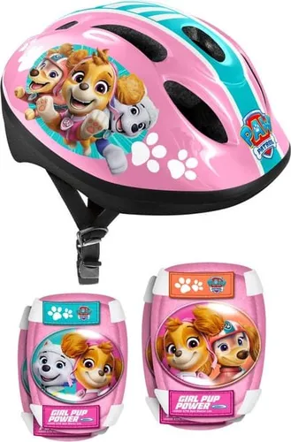 STAMP Kinderfahrradhelm Paw Patrol - Combo Set mit Schutz - Fahrradhelme, inklusive Helm, Ellenbogen- und Knieschutz für sicheren Fahrspaß, ideal für Kinder ab 3 Jahren.