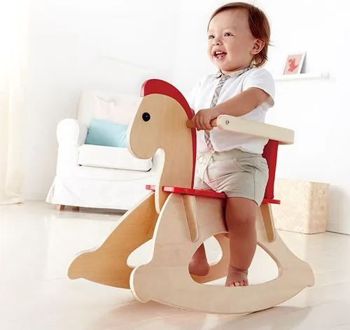 Hape Schaukelpferd Holz verstellbar Baby Kleinkind Schaukeltier